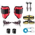VEVOR Tree Climbing Spikes Set, Height-Adjustable Tree Climbing Gear with Straps & Spike Protectors, 350 lbs Load Capacity, Black & Red