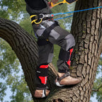 VEVOR Tree Climbing Spikes Set, Height-Adjustable Tree Climbing Gear with Straps & Spike Protectors, 350 lbs Load Capacity, Black & Red
