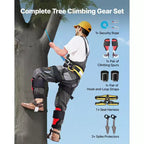 VEVOR Tree Climbing Spikes Set, Height-Adjustable Tree Climbing Gear with Straps & Spike Protectors, 350 lbs Load Capacity, Black & Red
