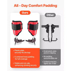 VEVOR Tree Climbing Spikes Set, Height-Adjustable Tree Climbing Gear with Straps & Spike Protectors, 350 lbs Load Capacity, Black & Red