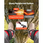 VEVOR Tree Climbing Spikes Set, Height-Adjustable Tree Climbing Gear with Straps & Spike Protectors, 350 lbs Load Capacity, Black & Red