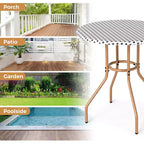 Costway 3 Piece French Bistro Table Chair Set Outdoor Wicker Round Table & 2 Dining Chairs