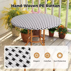 Costway 3 Piece French Bistro Table Chair Set Outdoor Wicker Round Table & 2 Dining Chairs