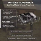 GasOne 15,000 BTU Portable Butane Camping Stove with Heavy Duty Case: Automatic Ignition, Precise Heat Control - Camping, Tailgating, Outdoor Cooking