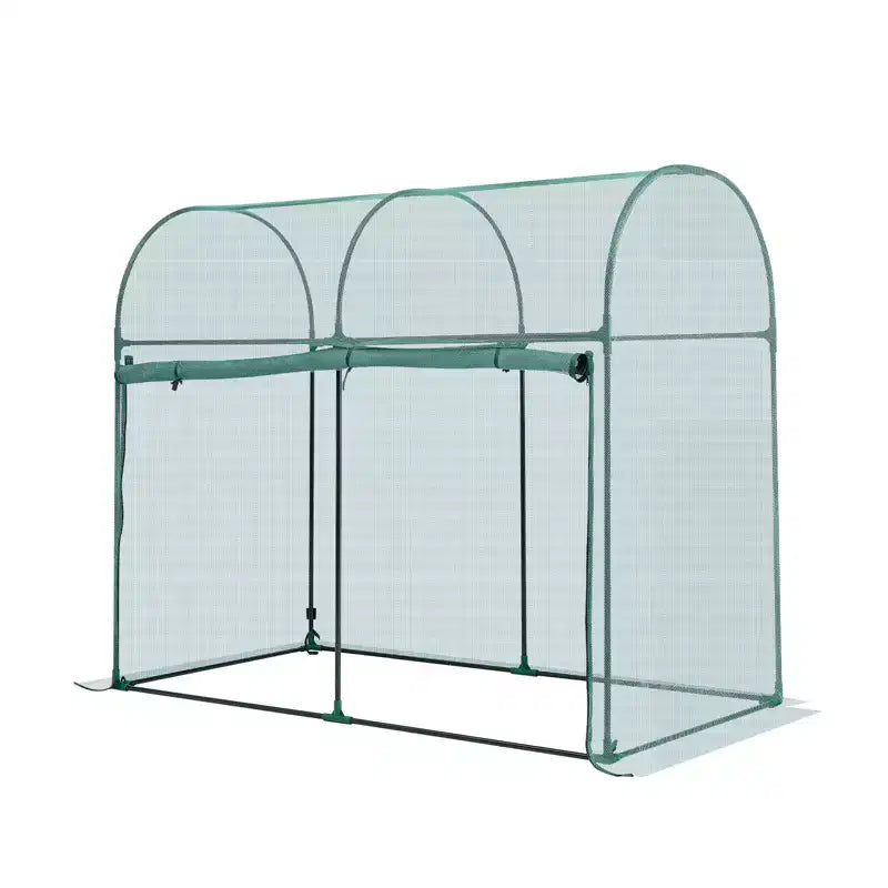 VEVOR Crop Cage, 5.9 x 2.98 x 4.9 ft Plant Protection Tent with Zippered Door, Wind-Resistant Tall Crop Cage, with Frame, Plant Netting,Green