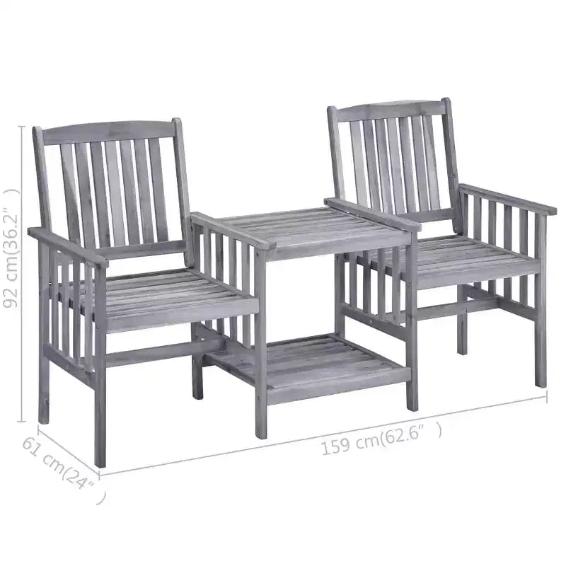 vidaXL Patio Chair With Tea Table