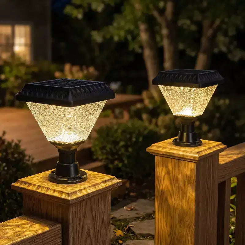 C Cattleya 2-Pack 8.5inch Matte Black Solar Post Cap Light with Remote Control,3CCT & RGB, Timer Function