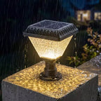 C Cattleya 2-Pack 8.5inch Matte Black Solar Post Cap Light with Remote Control,3CCT & RGB, Timer Function