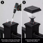 C Cattleya 2-Pack 8.5inch Matte Black Solar Post Cap Light with Remote Control,3CCT & RGB, Timer Function