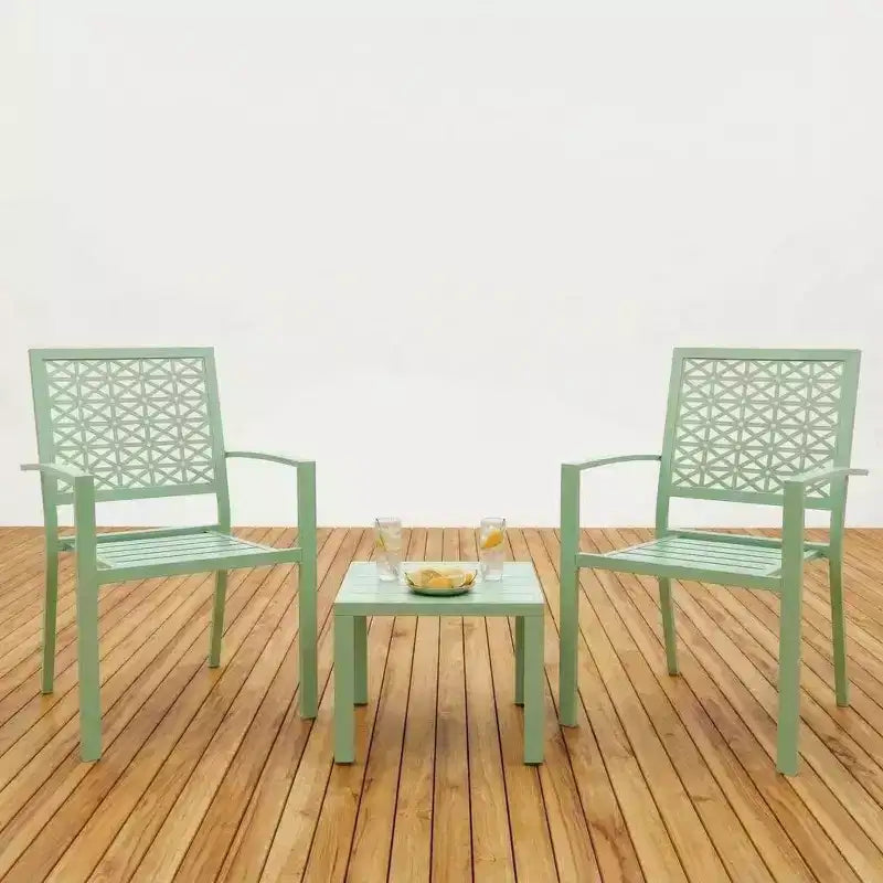 3-Piece Wrought Iron Bistro Set - Rust-Resistant Outdoor Table & Chairs for Patio, Balcony & Conservatory