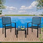 3-Piece Wrought Iron Bistro Set - Rust-Resistant Outdoor Table & Chairs for Patio, Balcony & Conservatory