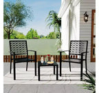 3-Piece Wrought Iron Bistro Set - Rust-Resistant Outdoor Table & Chairs for Patio, Balcony & Conservatory