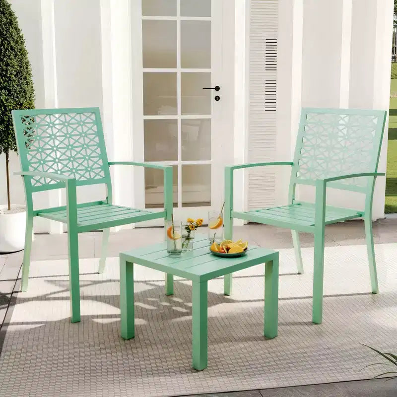 3-Piece Wrought Iron Bistro Set - Rust-Resistant Outdoor Table & Chairs for Patio, Balcony & Conservatory