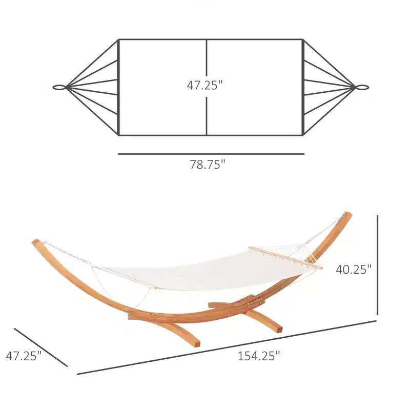 Extra Large Freestanding Cotton Hammock with Solid Wood Stand 330 lb Capacity Boho Chic Style