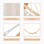 Extra Large Freestanding Cotton Hammock with Solid Wood Stand 330 lb Capacity Boho Chic Style