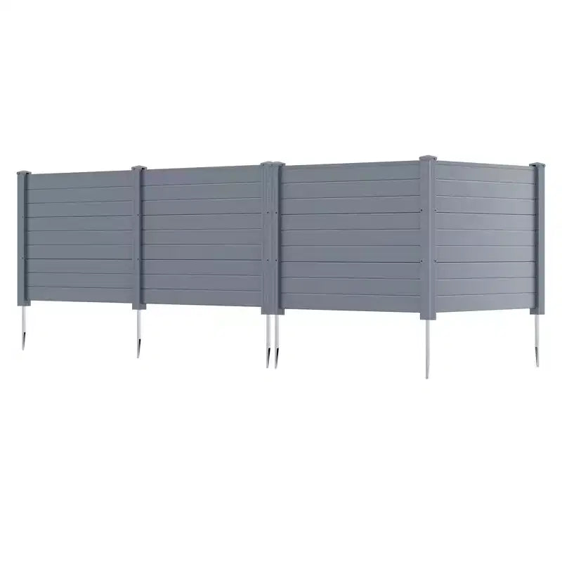 Costway 48'' x 38'' Air Conditioner Fence 4 Panels w/Metal Ground Stakes No Dig Trash Can