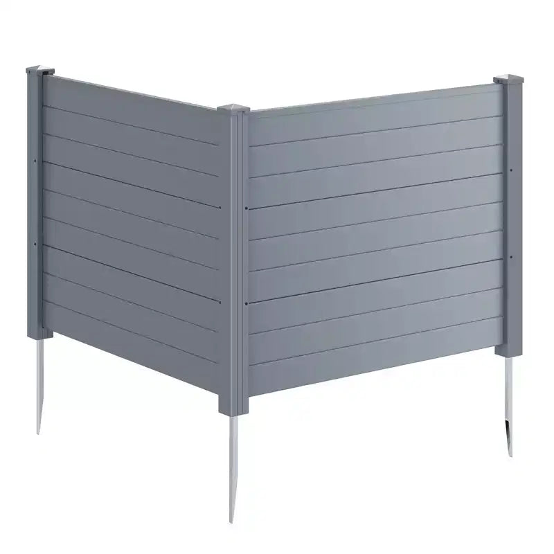 Costway 48'' x 38'' Air Conditioner Fence 4 Panels w/Metal Ground Stakes No Dig Trash Can