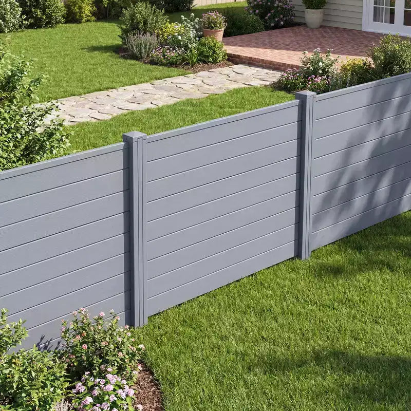 Costway 48'' x 38'' Air Conditioner Fence 4 Panels w/Metal Ground Stakes No Dig Trash Can