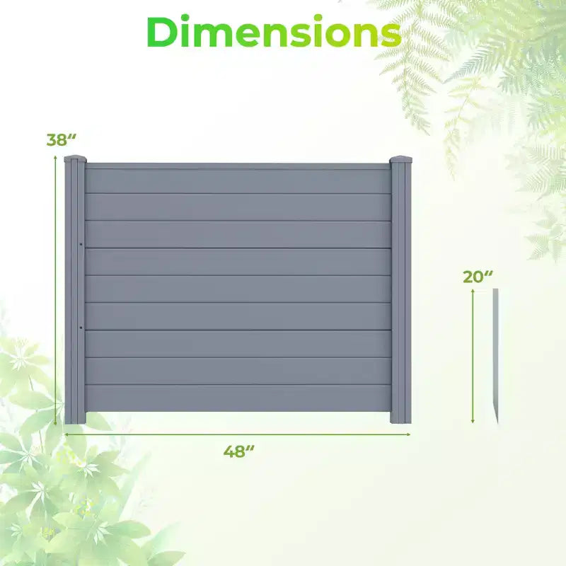 Costway 48'' x 38'' Air Conditioner Fence 4 Panels w/Metal Ground Stakes No Dig Trash Can