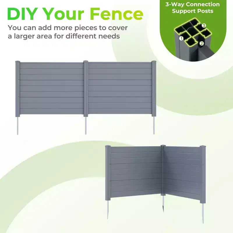 Costway 48'' x 38'' Air Conditioner Fence 4 Panels w/Metal Ground Stakes No Dig Trash Can