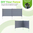 Costway 48'' x 38'' Air Conditioner Fence 4 Panels w/Metal Ground Stakes No Dig Trash Can