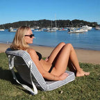 Sunnylife: Take Anywhere Folding Chair - Resort Stripe Navy Blue, Lounger Seat