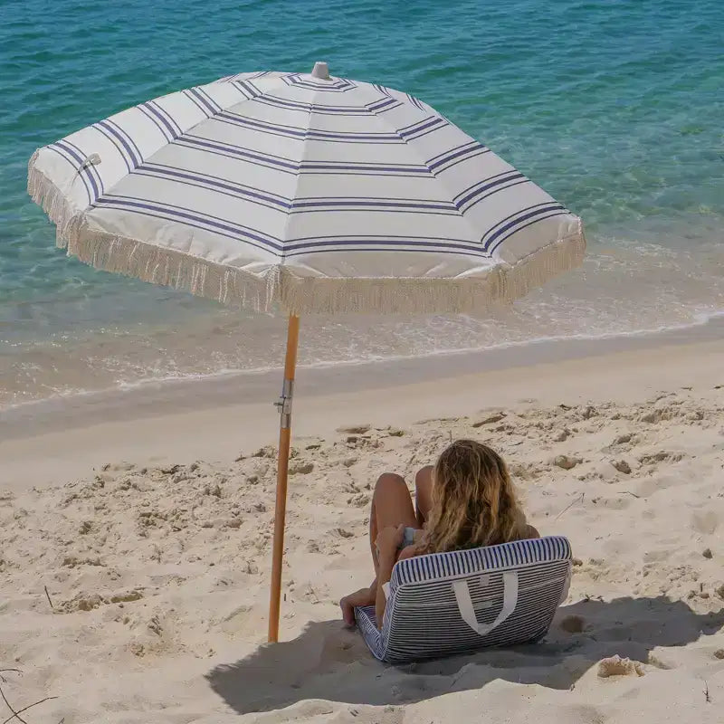 Sunnylife: Take Anywhere Folding Chair - Resort Stripe Navy Blue, Lounger Seat