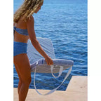 Sunnylife: Take Anywhere Folding Chair - Resort Stripe Navy Blue, Lounger Seat