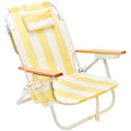 Sunnylife: Deluxe Beach Chair - La Mer Limon Stripe - Yellow Fabric Lounger Seat