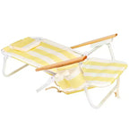 Sunnylife: Deluxe Beach Chair - La Mer Limon Stripe - Yellow Fabric Lounger Seat