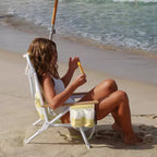 Sunnylife: Deluxe Beach Chair - La Mer Limon Stripe - Yellow Fabric Lounger Seat