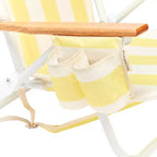 Sunnylife: Deluxe Beach Chair - La Mer Limon Stripe - Yellow Fabric Lounger Seat