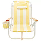 Sunnylife: Deluxe Beach Chair - La Mer Limon Stripe - Yellow Fabric Lounger Seat