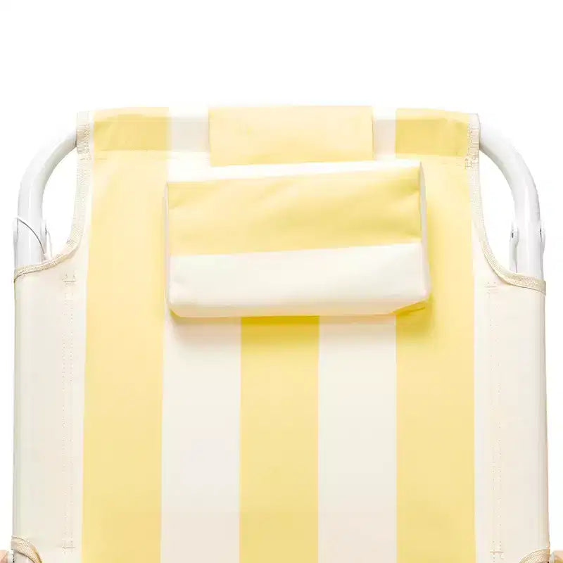 Sunnylife: Deluxe Beach Chair - La Mer Limon Stripe - Yellow Fabric Lounger Seat