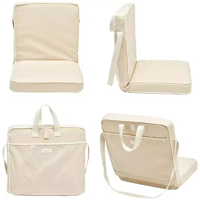 Sunnylife: Take Anywhere Folding Chair - Oyster, Cream Portable Sun Lounger Seat
