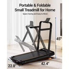 4-in-1 Foldable Walking Pad with Handle, 14% Incline Under-Desk Treadmill for Home, 2.5 HP Quiet Brushless Motor