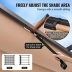 10 X10 Outdoor Retractable Pergola with Sun Shade Canopy Aluminum Beige Heavy Duty