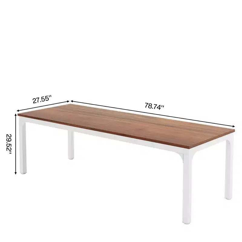 MAYEERTY 78.7 Extra Long Industrial Double Workstation Desk, 2-Person Home Office Desk with Heavy-Duty Metal Frame, 200lbs Capacity MDF Tabletop