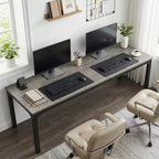 MAYEERTY 78.7 Extra Long Industrial Double Workstation Desk, 2-Person Home Office Desk with Heavy-Duty Metal Frame, 200lbs Capacity MDF Tabletop