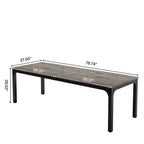 MAYEERTY 78.7 Extra Long Industrial Double Workstation Desk, 2-Person Home Office Desk with Heavy-Duty Metal Frame, 200lbs Capacity MDF Tabletop