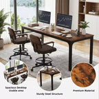MAYEERTY 78.7 Extra Long Industrial Double Workstation Desk, 2-Person Home Office Desk with Heavy-Duty Metal Frame, 200lbs Capacity MDF Tabletop