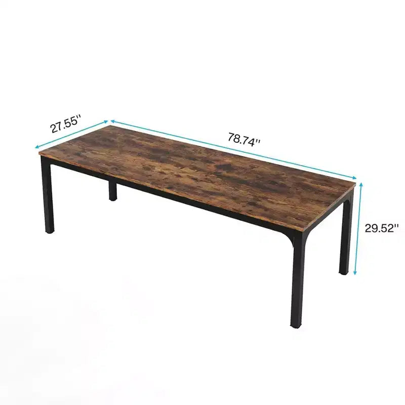 MAYEERTY 78.7 Extra Long Industrial Double Workstation Desk, 2-Person Home Office Desk with Heavy-Duty Metal Frame, 200lbs Capacity MDF Tabletop