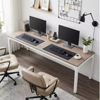 MAYEERTY 78.7 Extra Long Industrial Double Workstation Desk, 2-Person Home Office Desk with Heavy-Duty Metal Frame, 200lbs Capacity MDF Tabletop