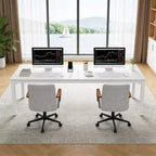 MAYEERTY 78.7 Extra Long Industrial Double Workstation Desk, 2-Person Home Office Desk with Heavy-Duty Metal Frame, 200lbs Capacity MDF Tabletop