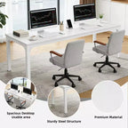 MAYEERTY 78.7 Extra Long Industrial Double Workstation Desk, 2-Person Home Office Desk with Heavy-Duty Metal Frame, 200lbs Capacity MDF Tabletop