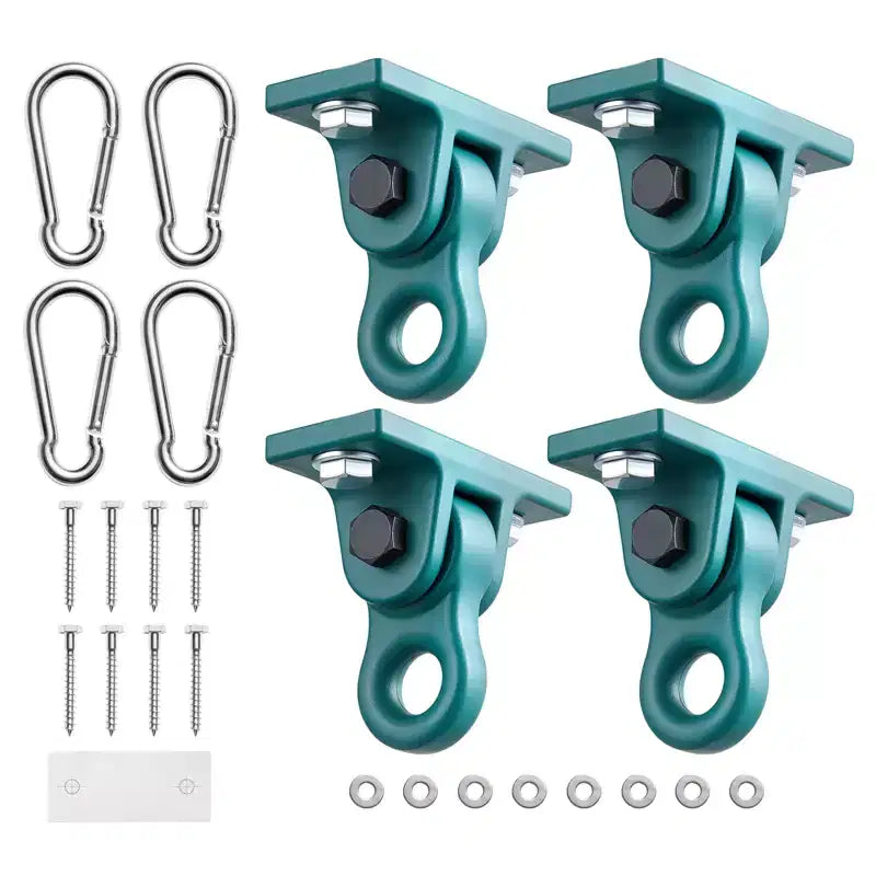 VEVOR Swing Hangers, 4 Pack Heavy Duty Swing Brackets, 5000 lbs Capacity, Screws Bolts Included, Smooth Dual Bearing, Aluminum Alloy Hangers, Green