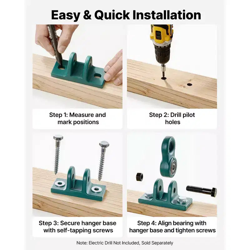 VEVOR Swing Hangers, 4 Pack Heavy Duty Swing Brackets, 5000 lbs Capacity, Screws Bolts Included, Smooth Dual Bearing, Aluminum Alloy Hangers, Green