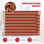 Costway Hammock w/ Pillow Curved Bamboo Spreader Bar Chain Portable Indoor Outdoor Red\Blue