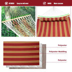 Costway Hammock w/ Pillow Curved Bamboo Spreader Bar Chain Portable Indoor Outdoor Red\Blue