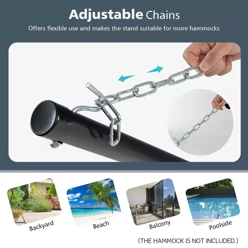 Costway 2-Person Heavy-Duty Hammock Stand w/ Storage Bag Portable 450 LBS Capacity